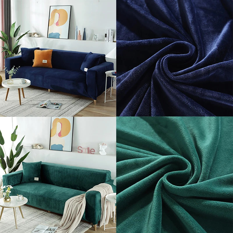 New Velvet Fabric Sofa Covers For Living Room Stretch Soft Sofa Cover High Quality 1/2/3/4 Seats Modern Armchair Covers For Home