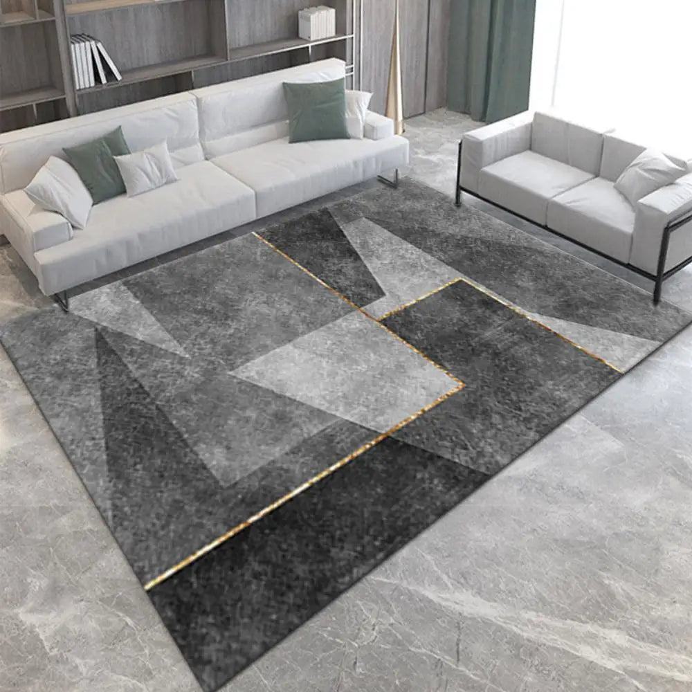 VIKAMA Geometric Line Carpet Living Room Sofa Coffee Table Mat Bedroom Full Of Bed Edge Blanket Home Crystal Velvet Mat