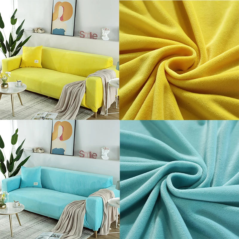 New Velvet Fabric Sofa Covers For Living Room Stretch Soft Sofa Cover High Quality 1/2/3/4 Seats Modern Armchair Covers For Home