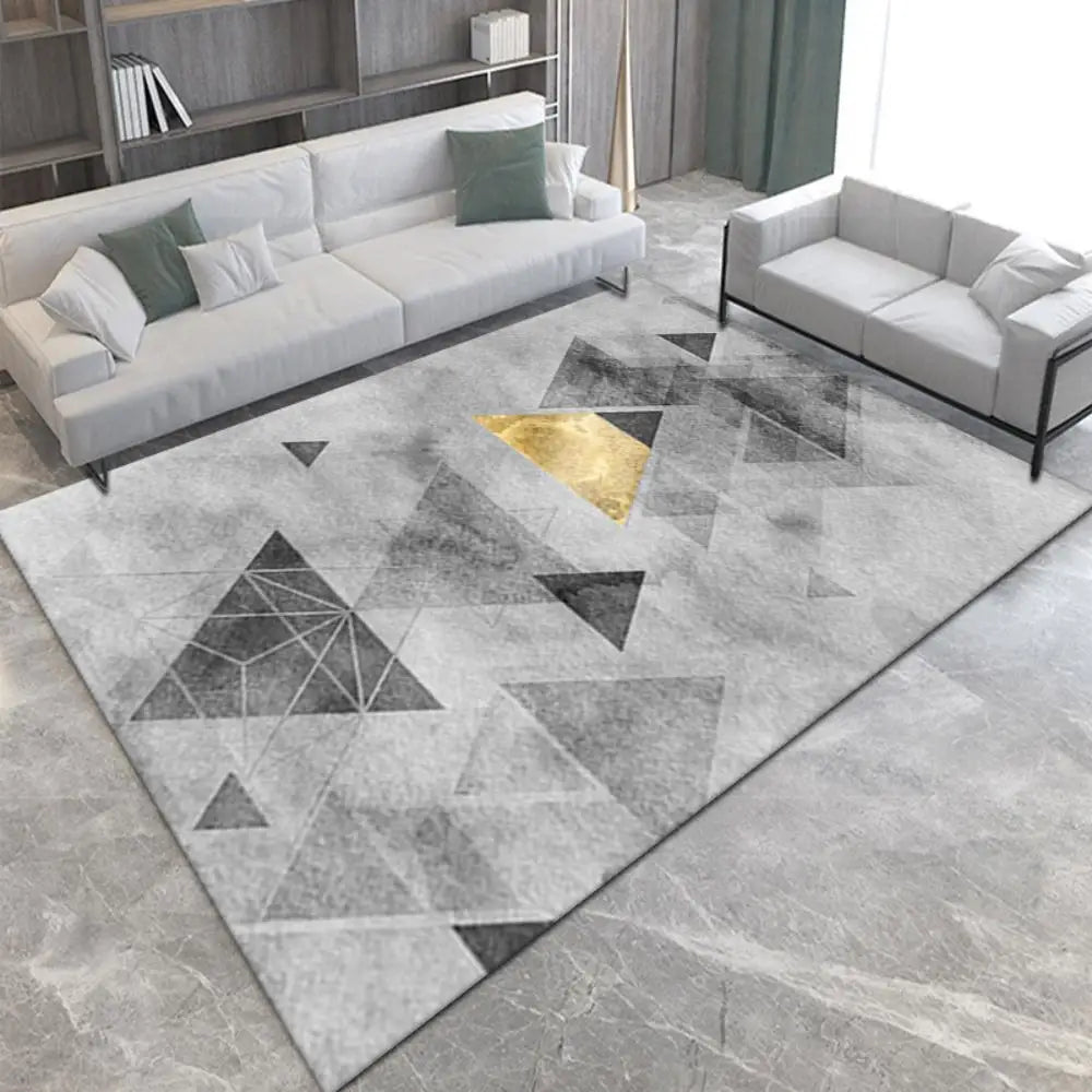 VIKAMA Geometric Line Carpet Living Room Sofa Coffee Table Mat Bedroom Full Of Bed Edge Blanket Home Crystal Velvet Mat