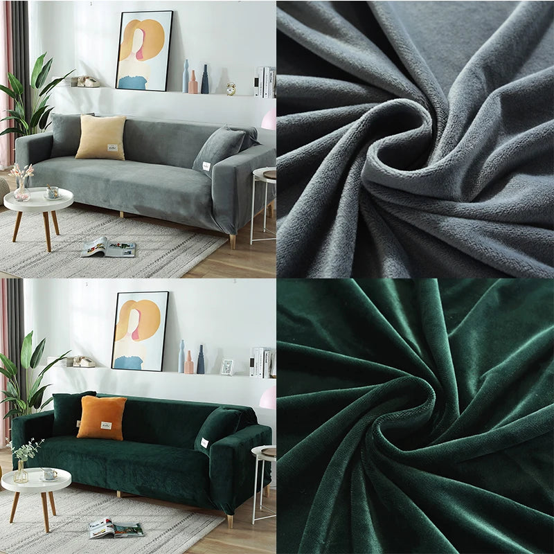 New Velvet Fabric Sofa Covers For Living Room Stretch Soft Sofa Cover High Quality 1/2/3/4 Seats Modern Armchair Covers For Home