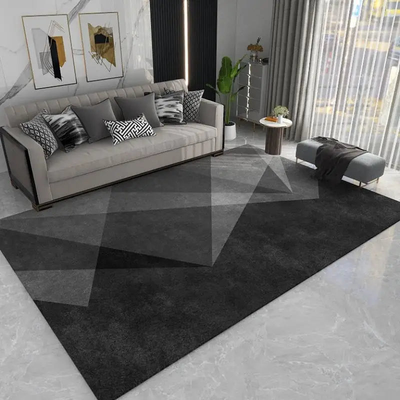 VIKAMA Geometric Line Carpet Living Room Sofa Coffee Table Mat Bedroom Full Of Bed Edge Blanket Home Crystal Velvet Mat