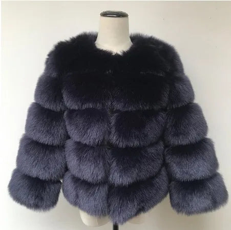 Women's Fashion faux fur coat super hot Autumn Winter women short Faux fox fur fluffy jacket high quality 7xl Ladies furry coats