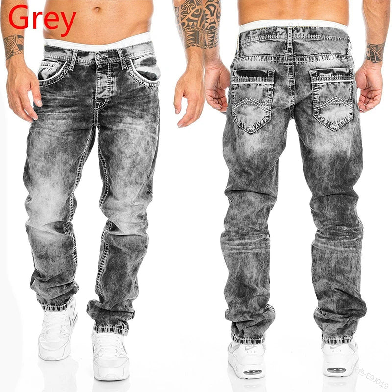 Fashion New Men's Jeans Long Pants 2023 Multi-Pocket Straight Leg Spring And Autumn Daily Casual Sports Clothing Street Jeans