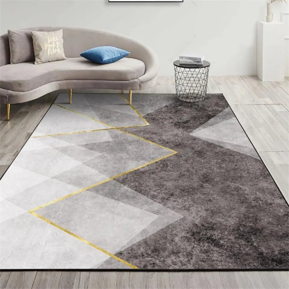 VIKAMA Geometric Line Carpet Living Room Sofa Coffee Table Mat Bedroom Full Of Bed Edge Blanket Home Crystal Velvet Mat