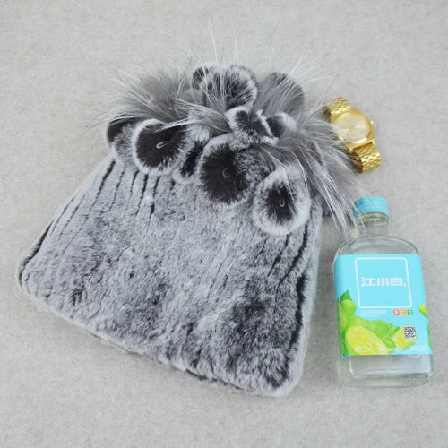 Fashion Lady Thick Rex Rabbit Fur Hat Winter Knitted 100% Natural Fur Hats Scarves Sets Women Warm Real Rex Rabbit Fur Scarves