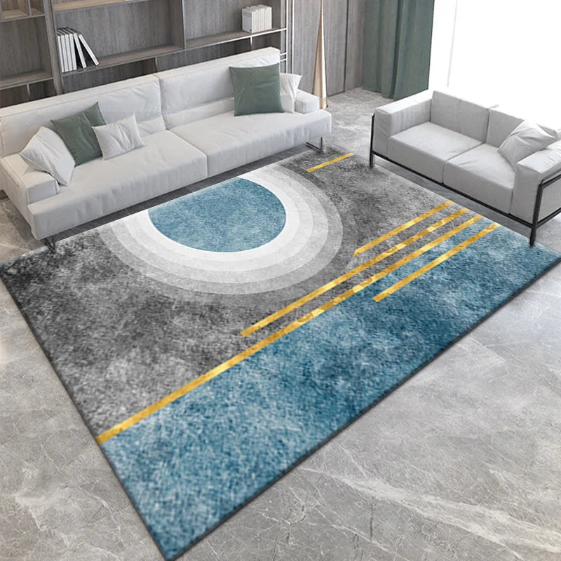 VIKAMA Geometric Line Carpet Living Room Sofa Coffee Table Mat Bedroom Full Of Bed Edge Blanket Home Crystal Velvet Mat