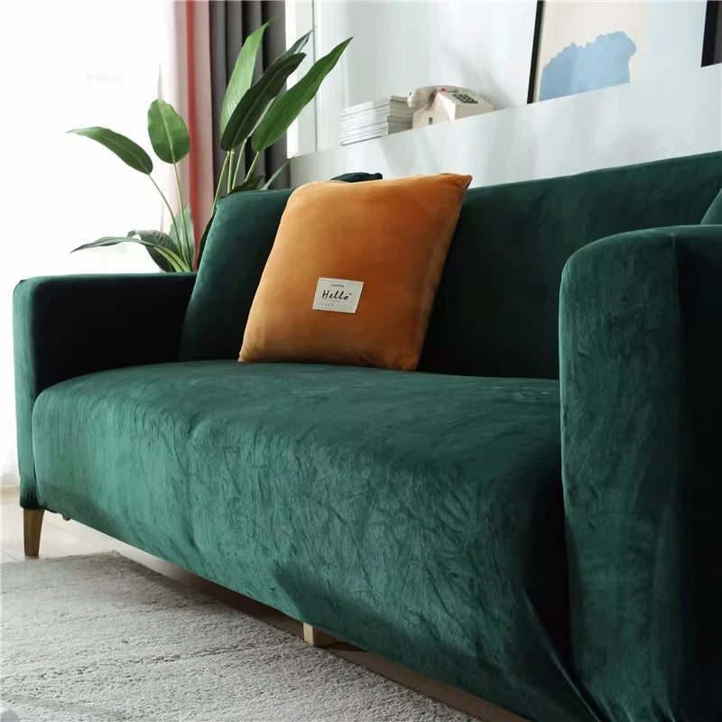 New Velvet Fabric Sofa Covers For Living Room Stretch Soft Sofa Cover High Quality 1/2/3/4 Seats Modern Armchair Covers For Home