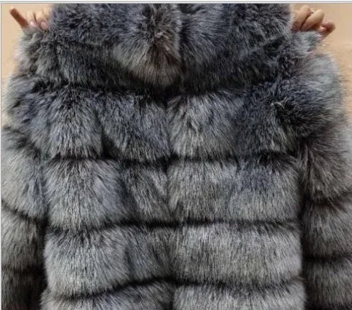 Women's Fashion faux fur coat super hot Autumn Winter women short Faux fox fur fluffy jacket high quality 7xl Ladies furry coats