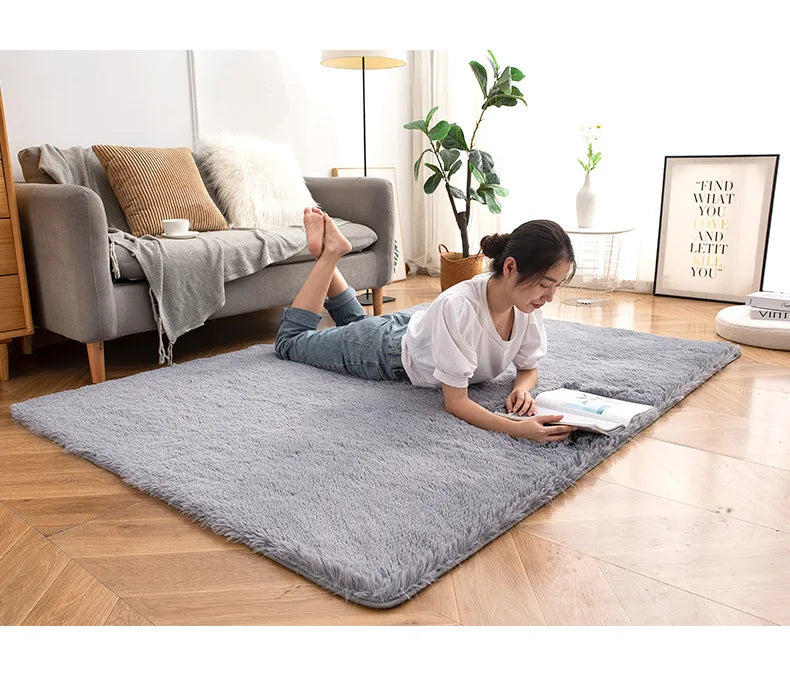 Shaggy Hall Carpet Lounge Dining Room  On The Floor Nordic Decoration Home  Mat Bedside  Fluffy Area Rug To The Living Room