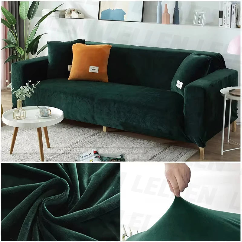 New Velvet Fabric Sofa Covers For Living Room Stretch Soft Sofa Cover High Quality 1/2/3/4 Seats Modern Armchair Covers For Home