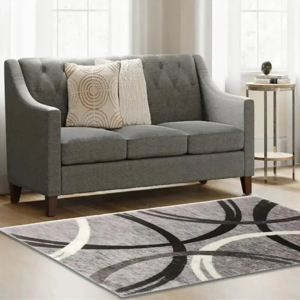 VIKAMA Geometric Line Carpet Living Room Sofa Coffee Table Mat Bedroom Full Of Bed Edge Blanket Home Crystal Velvet Mat