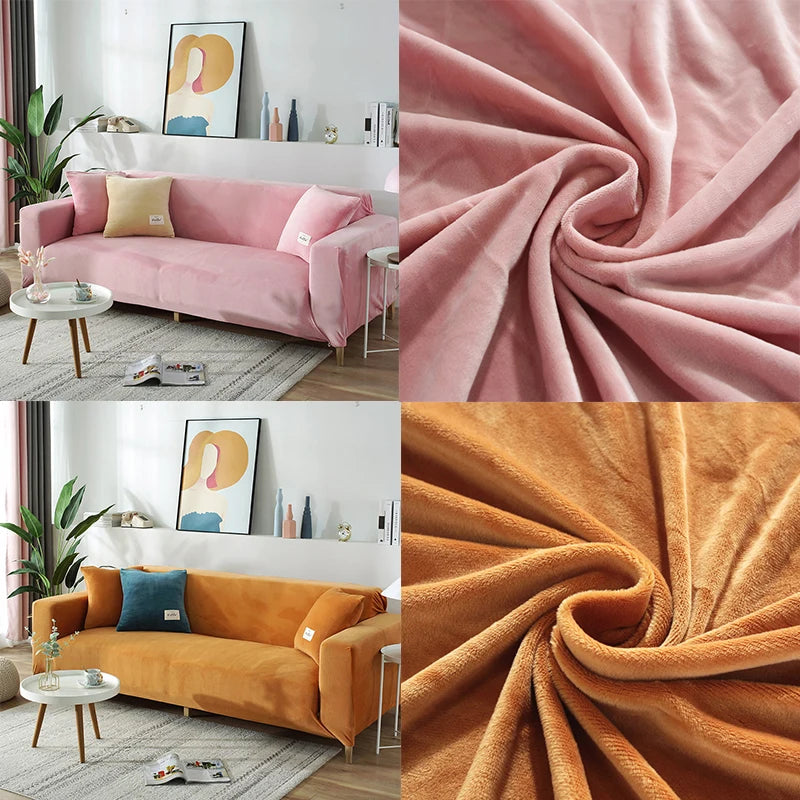 New Velvet Fabric Sofa Covers For Living Room Stretch Soft Sofa Cover High Quality 1/2/3/4 Seats Modern Armchair Covers For Home